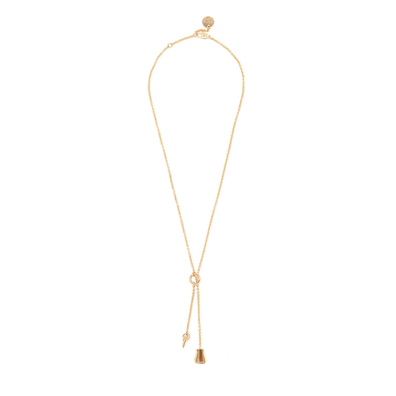 Hermes kelly Clochette Necklace, Small gold rose gold