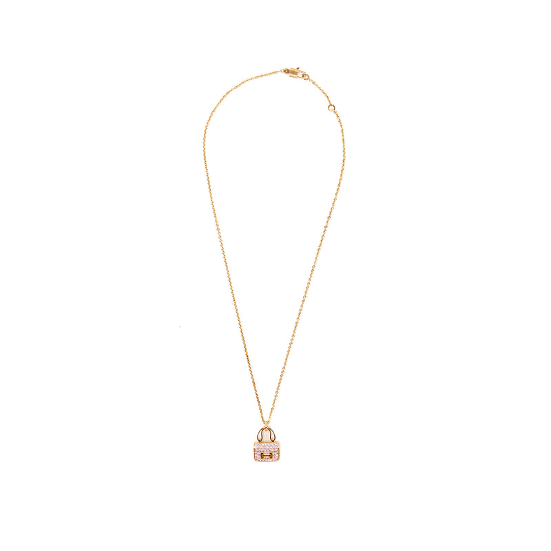 HERMES Amulettes Constance Pendant Rose Gold/ Pink Sapphire Gemstones