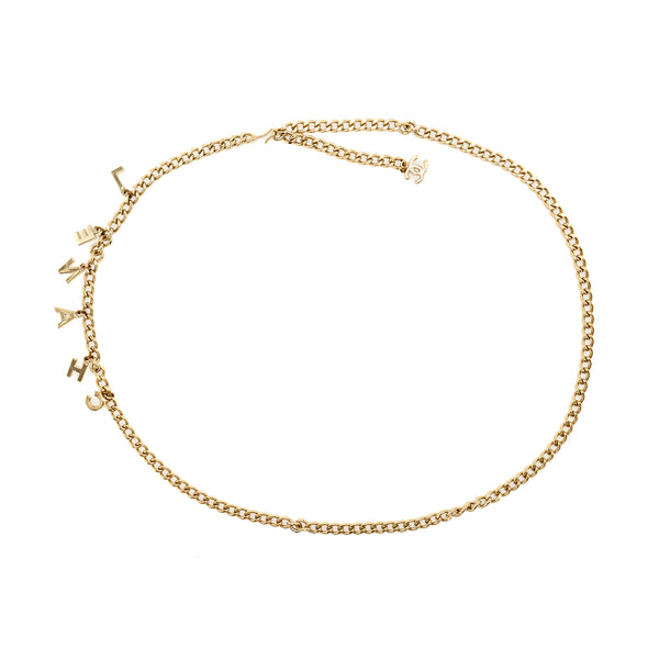 Chanel Letter Chain Belt Light Gold Tone