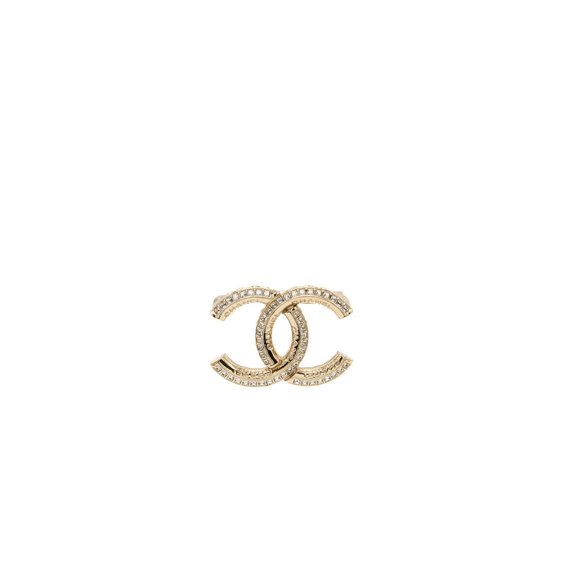 Chanel CC Logo Brooch Metal/Strass Silver Tone