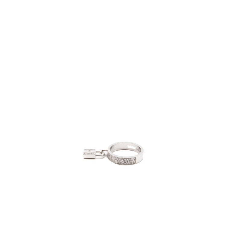 Hermes Size 51 Kelly Clochette Ring, Medium Model White Gold, Diamonds
