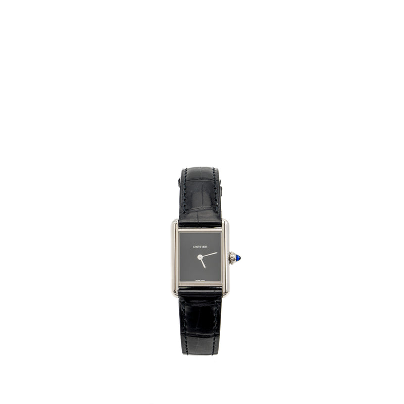 Cartier Tank Must De Cartier Watch Small Model Steel Case With Alligator Strap Model:WSTA0071