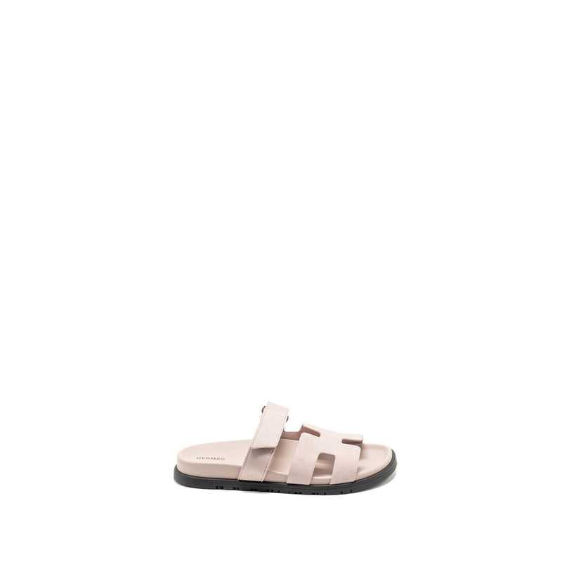 Hermes Size 39 Chypre Sandals Chevre goatskin/suede Rose Porcelaine