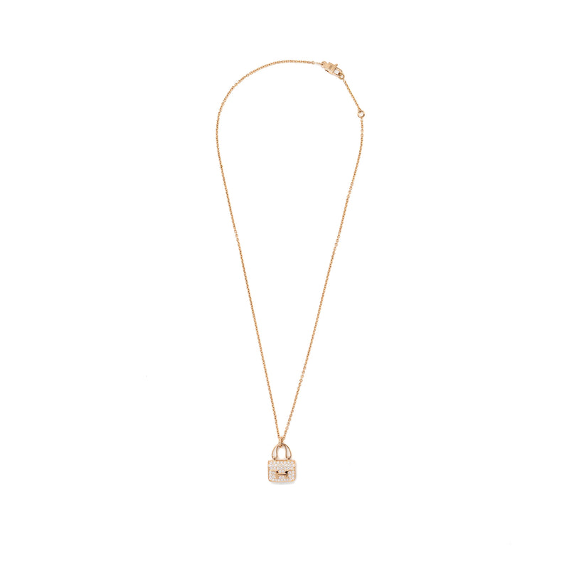 Hermes amulette Constance pendant rose gold, Diamonds