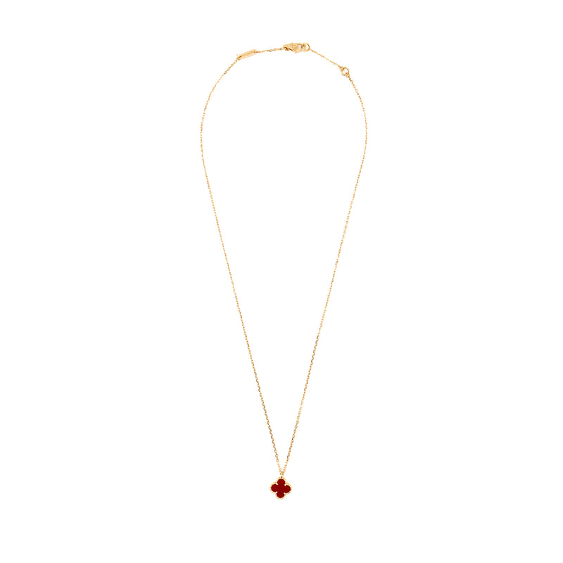 Van Cleef & Arpels Sweet Alhambra Pendant Rose Gold, Carnelian