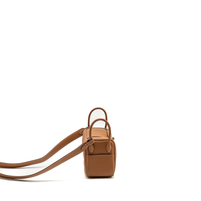 Hermes Mini Lindy Clemence Gold SHW STAMP U
