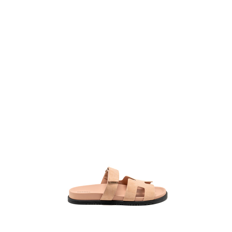 Hermes Size 40 Femme Chypre Sandals Chevre Goatskin/Suede Nude