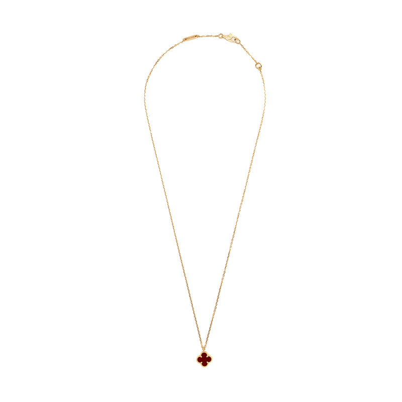 Van Cleef & Arpels Sweet Alhambra Pendant Carnelian ROSE Gold