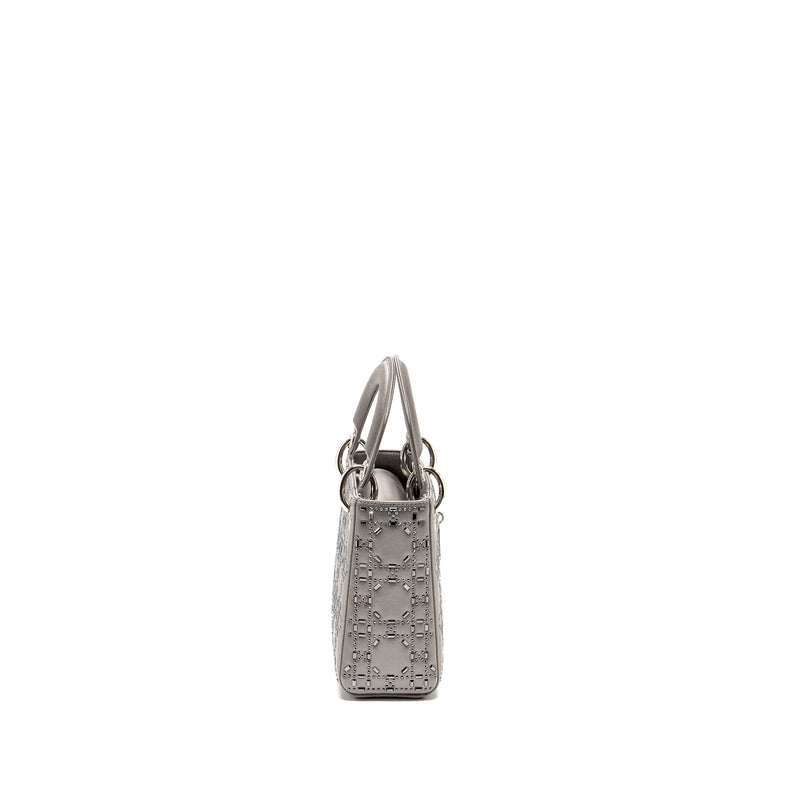 DIOR Mini Lady Dior Stain Crystal Grey SHW