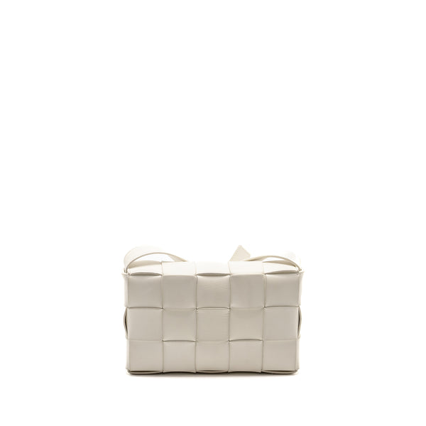 Bottega Veneta Small Cassette Bag Lambskin White SHW