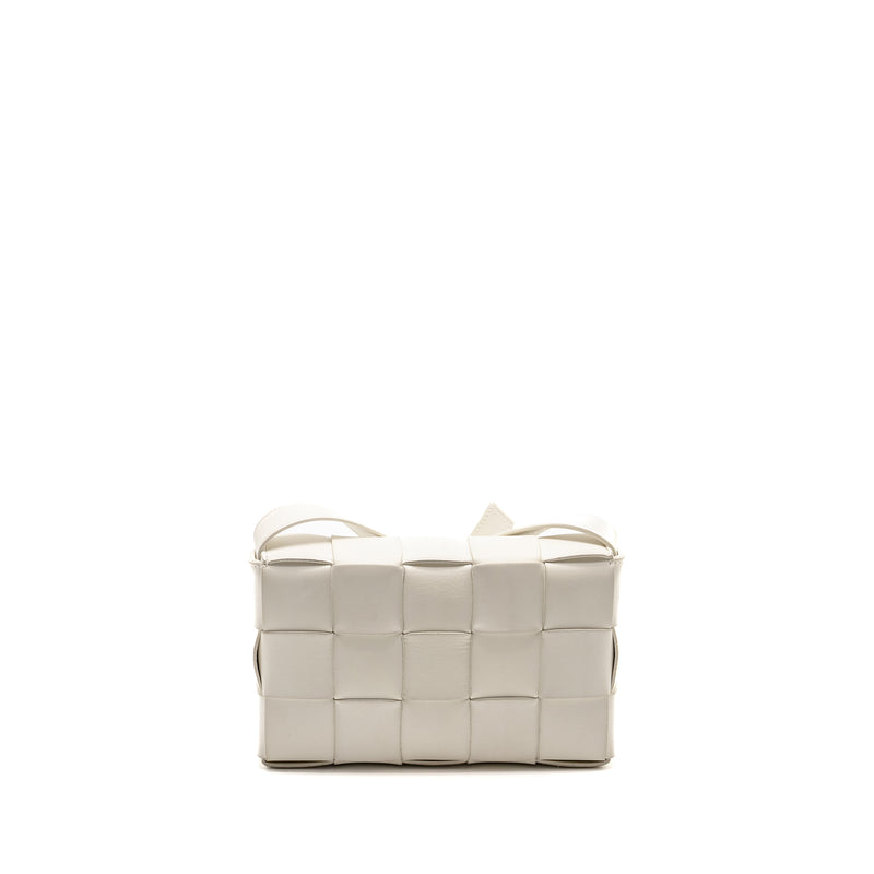 Bottega Veneta Small Cassette Bag Lambskin White SHW