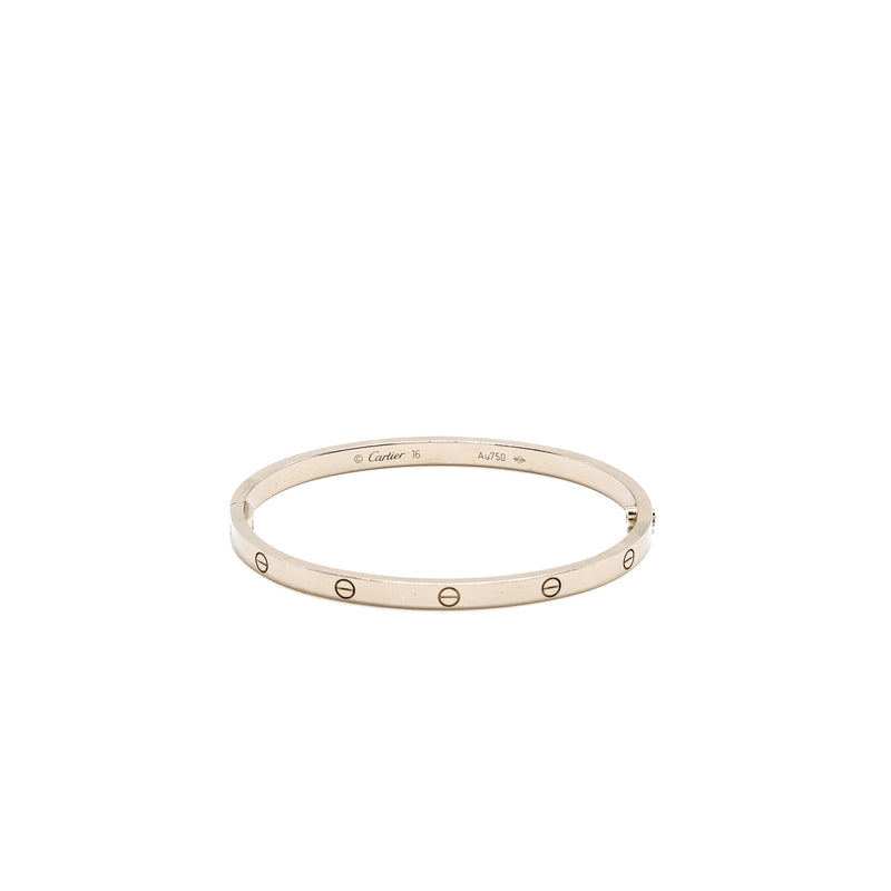 Cartier Size 16 Love Bracelet Small Model, White Gold