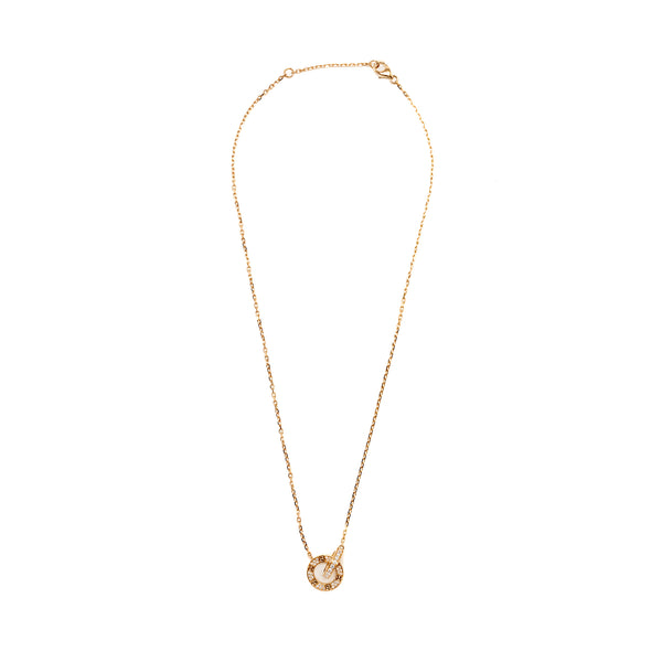 Cartier Love Necklace Rose Gold, Diamonds