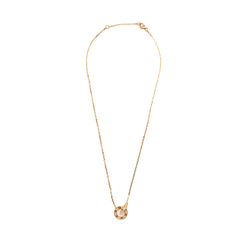 Cartier Love Necklace Rose Gold, Diamonds