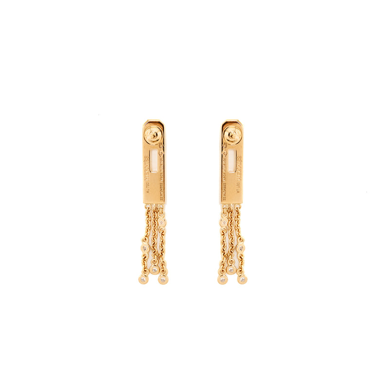 Hermes Kelly Gavroche Earrings rose gold, diamonds