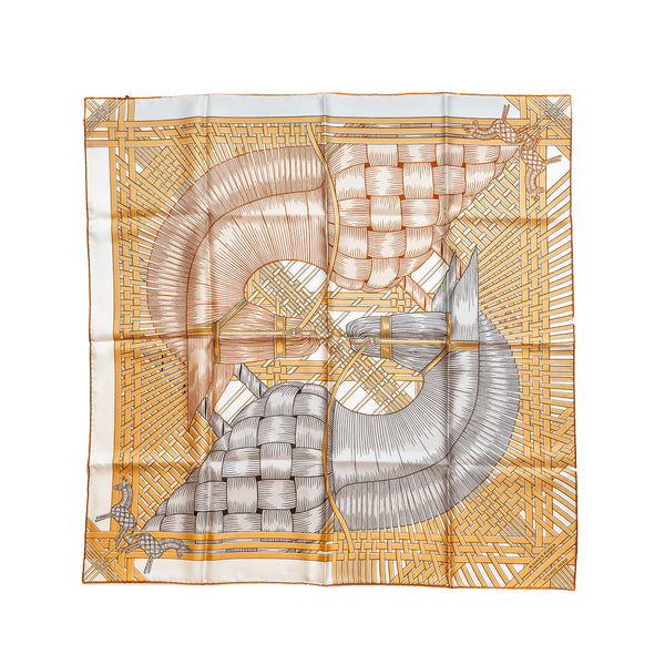 Hermes 90cm Silk Scarf Masan Masan Multicolour