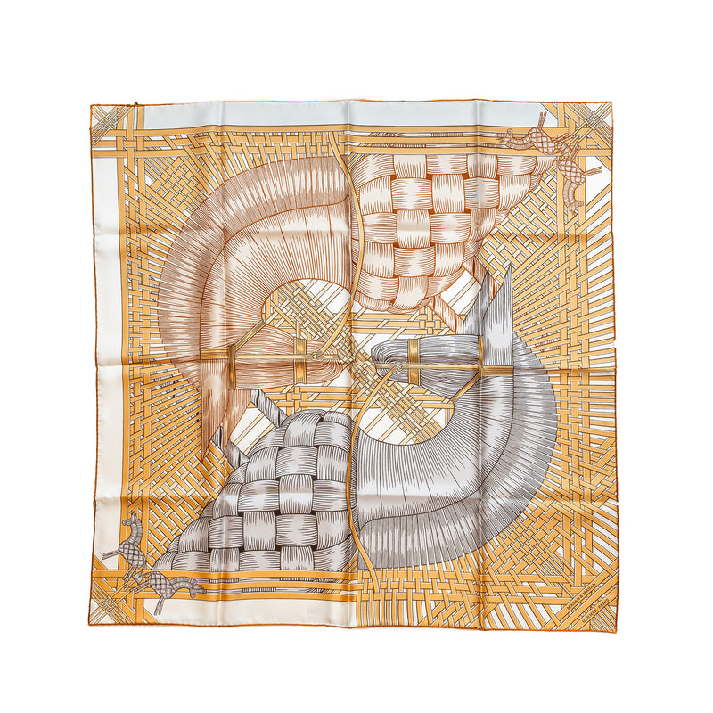 Hermes 90cm Silk Scarf Masan Masan Multicolour