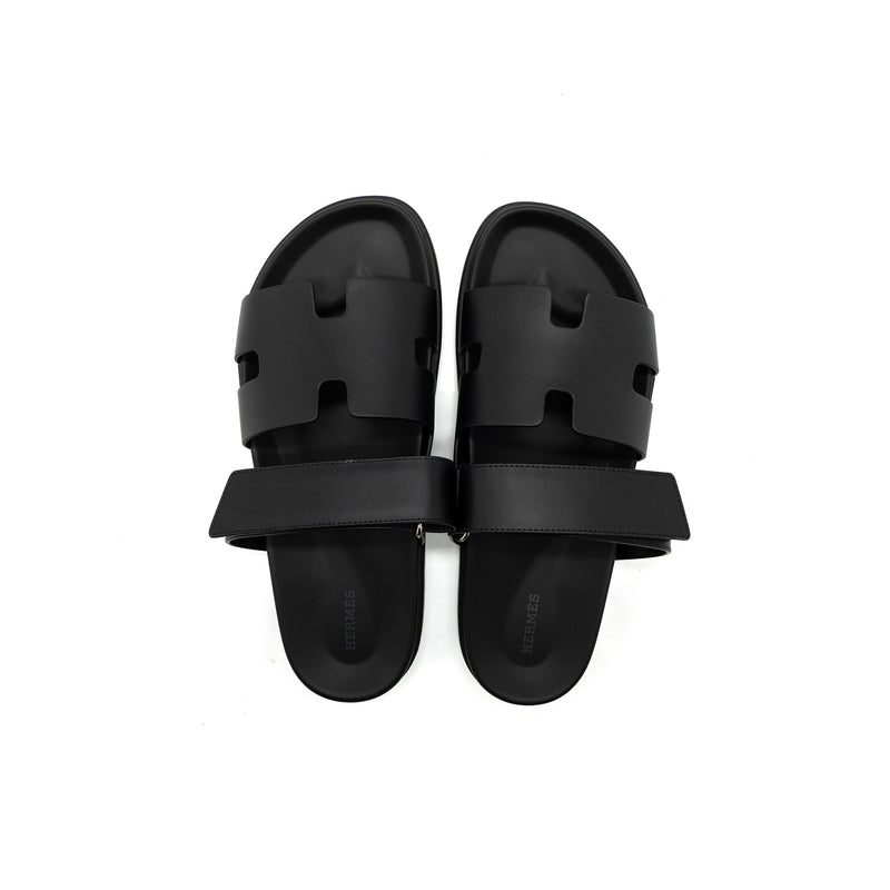 Hermes size 42 chypre sandals black