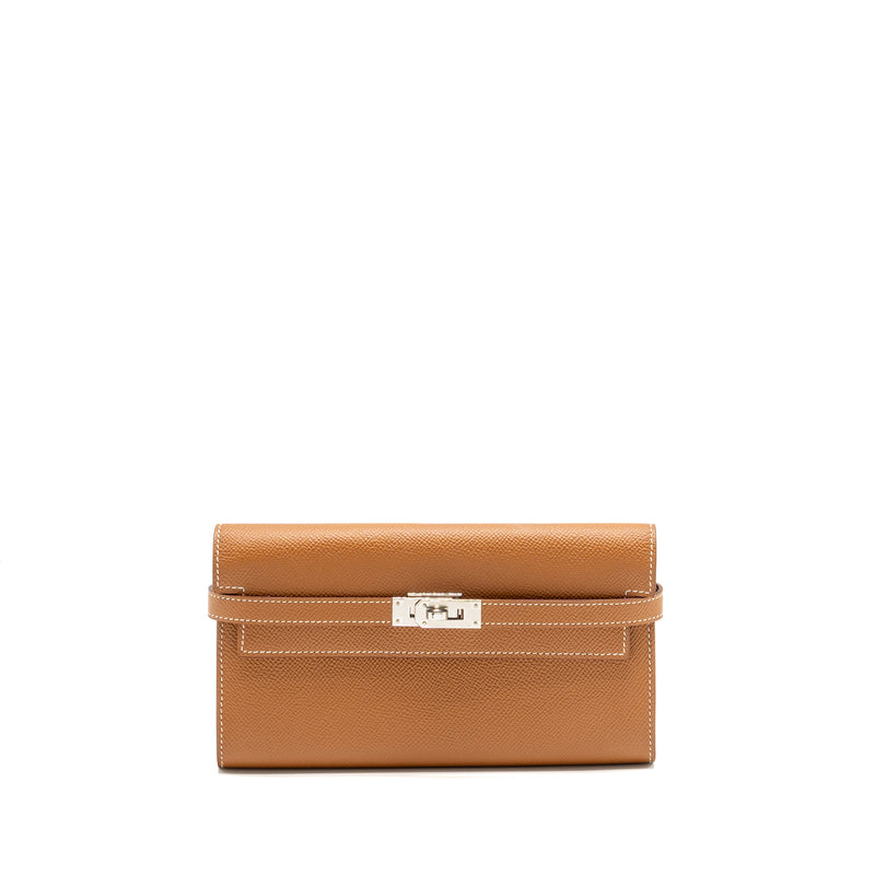 Hermes Kelly Long wallet Epsom gold SHW Stamp C