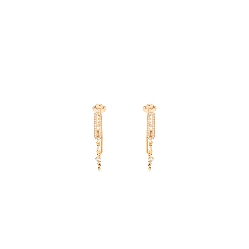Hermes chain D’ancre Chaos Earrings rose gold, diamonds