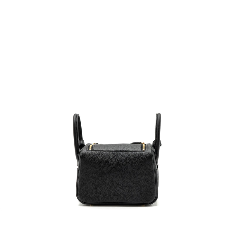 Hermes Mini Lindy Clemence Black GHW Stamp B