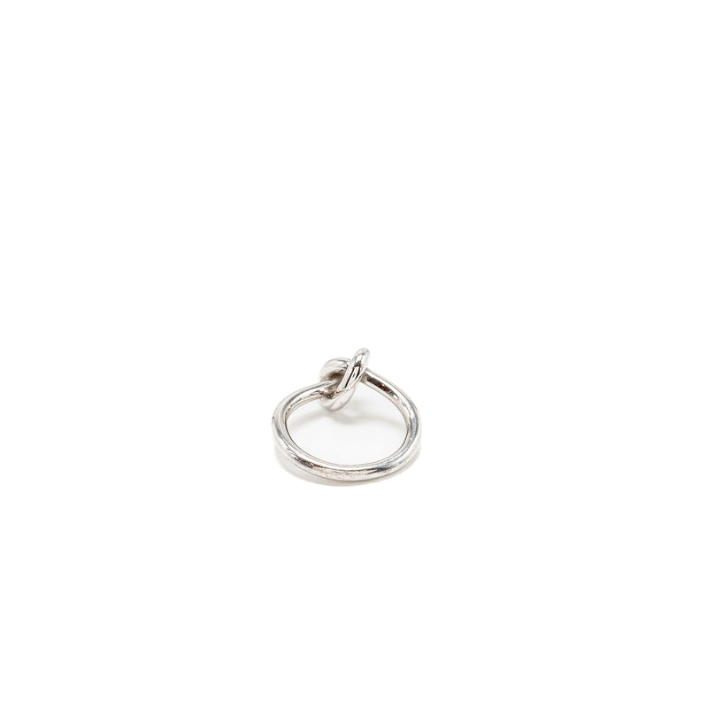 Celine Size 52 Knot Ring Brass Rhodium Silver Tone