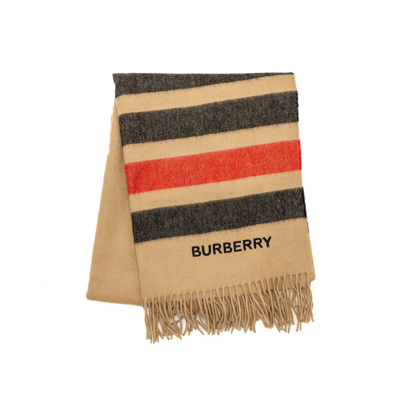 Burberry cashmere scarf 210*50cm multicolor brown / black / red