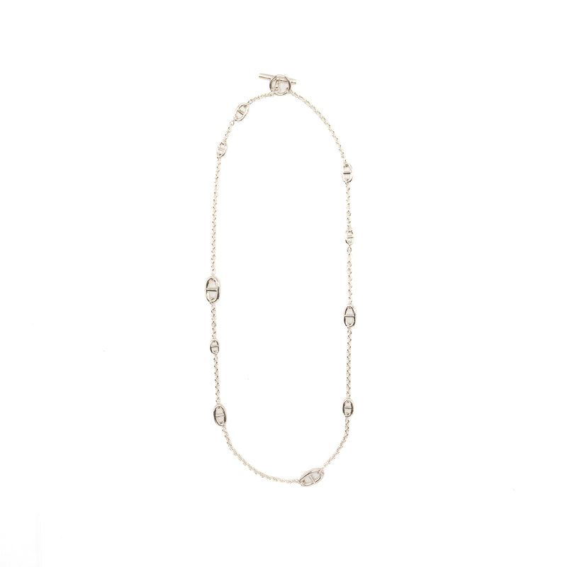 Hermes 80cm Frandole Long Necklace Sterling Silver