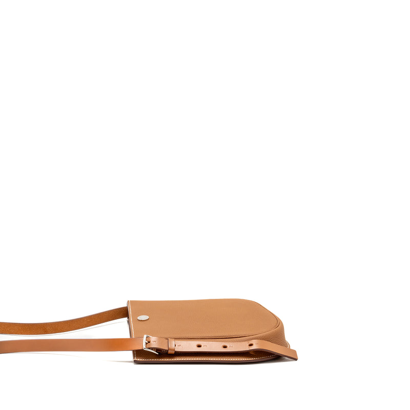 Hermes Perspective Cavaliere 21 Bag Togo/Vache Hunter Gold/Fauve SHW Stamp Z