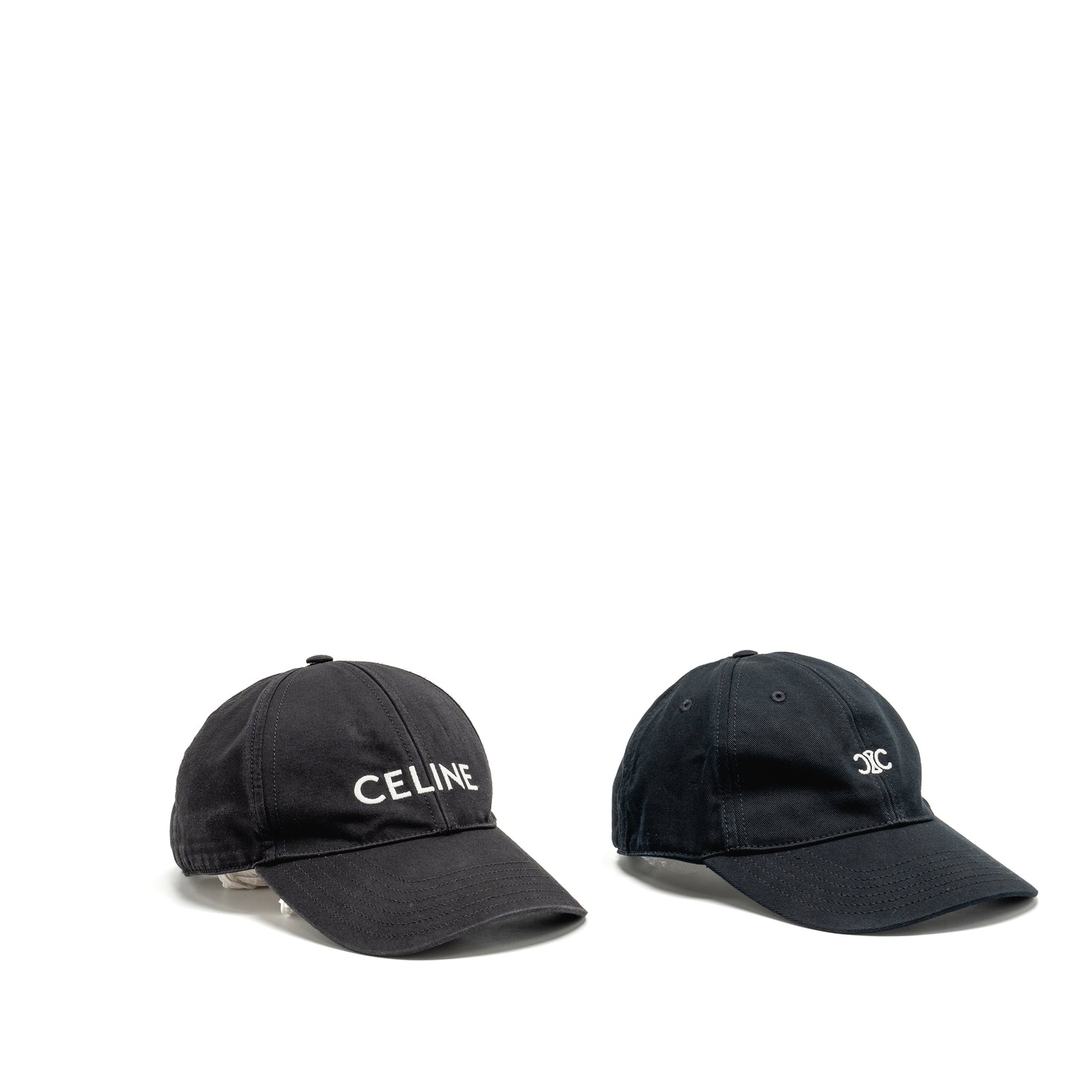 Celine Size S Triomphe and Letter Logo Baseball Cap Black (Sell in Set