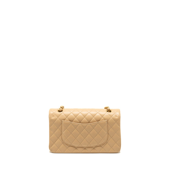 Chanel Medium Classic Double Flap Bag Caviar Beige GHW (Microchip)