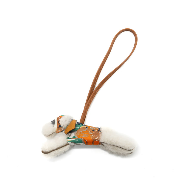 Hermes Budy Bag Charm Silk/ Shearling Multicolour