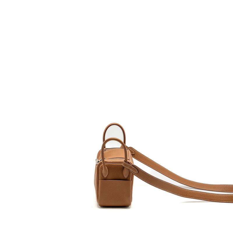 Hermes Mini Lindy Clemence Gold SHW STAMP U