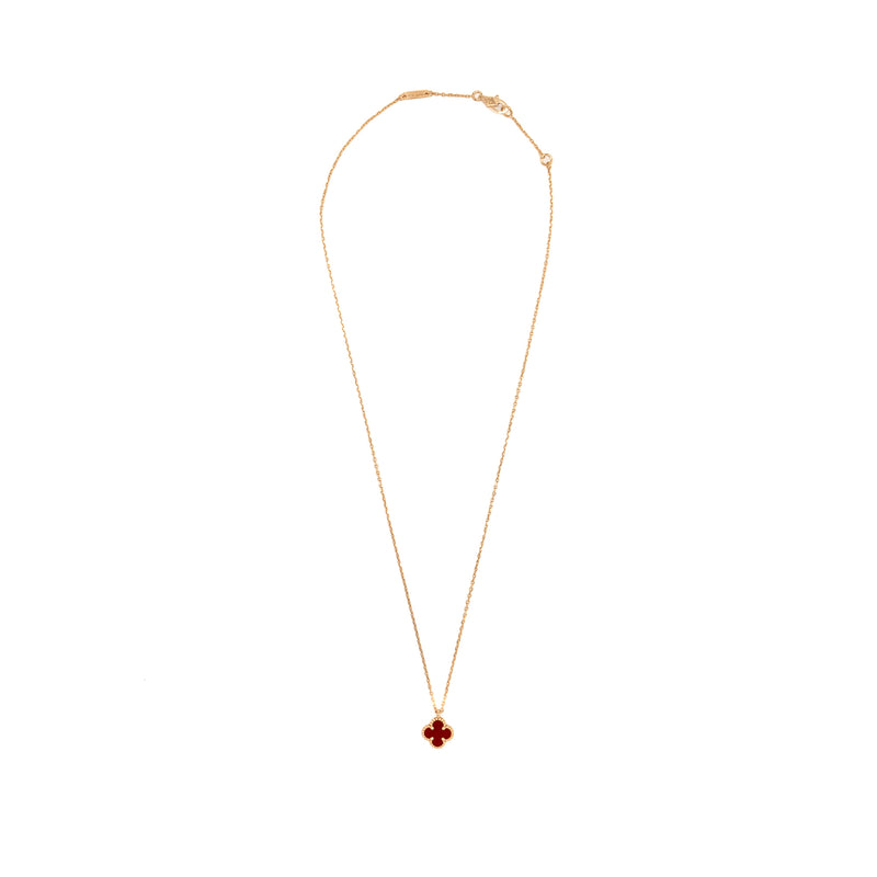 Van Cleef & Arpels Sweet Alhambra Pendant Rose Gold, Carnelian