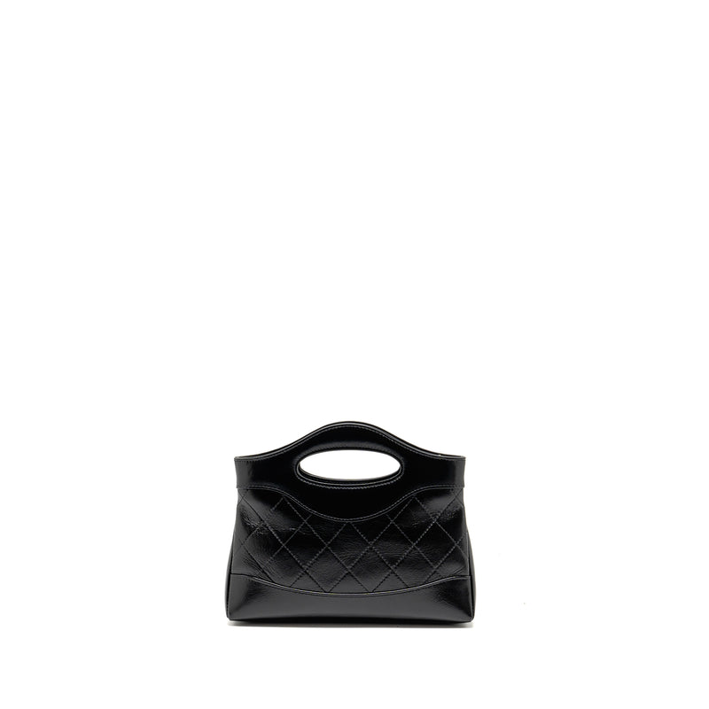 Chanel 24c Mini 31 Clutch With Chain Shiny Calfskin Black LGHW (Microchip)