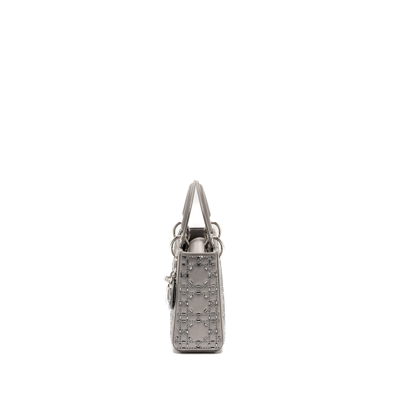 DIOR Mini Lady Dior Stain Crystal Grey SHW