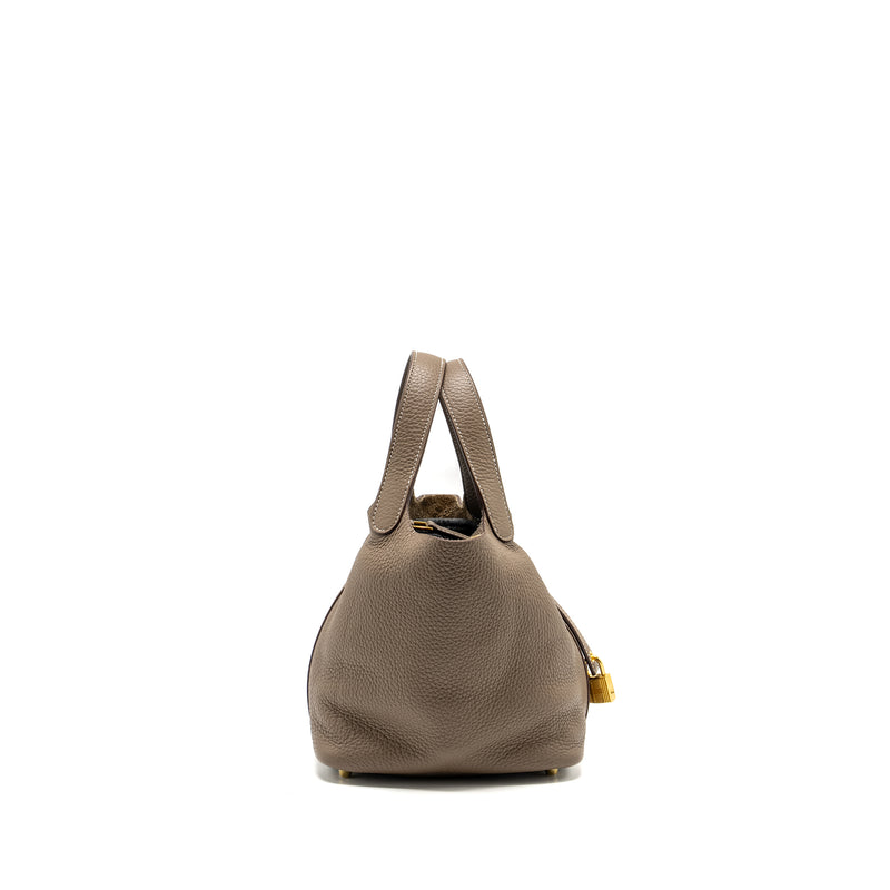Hermes Picotin 18 Lock Bag Clemence Etoupe GHW Stamp D