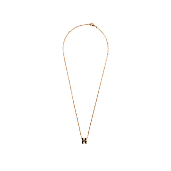 HERMES Mini Pop H Pendant Black RGHW