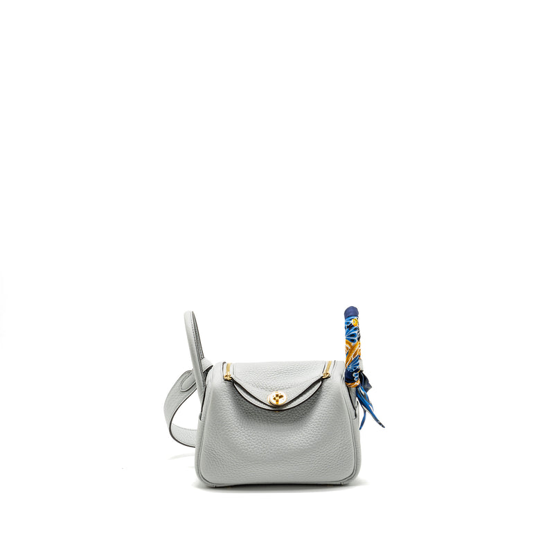 Hermes Mini Lindy Clemence Bleu Pale GHW Stamp Z