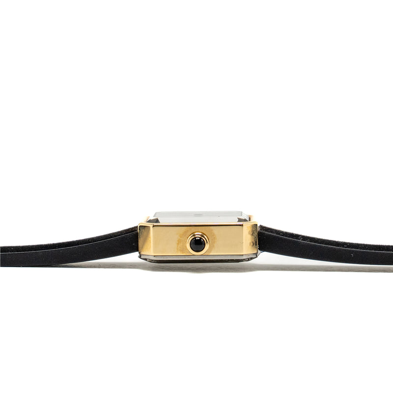 Chanel Premiere Ribbon Watch, Yellow gold / titanium, black lacquer dial