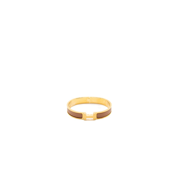 Hermes size T6 Clic HH bracelet gold mat brushed GHW