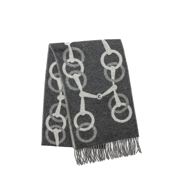 Hermes Any Mors Mufflers Cashmere Flanelle / Gris Chine Clair