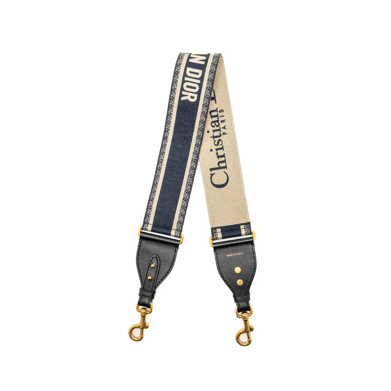 Dior Shoulder Strap Oblique Canvas Black/Navy GHW