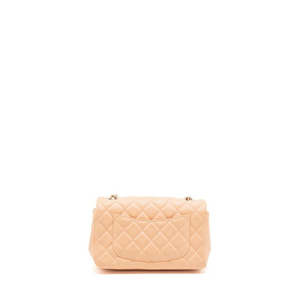 Chanel Mini Rectangular Flap Bag Lambskin Pink SHW