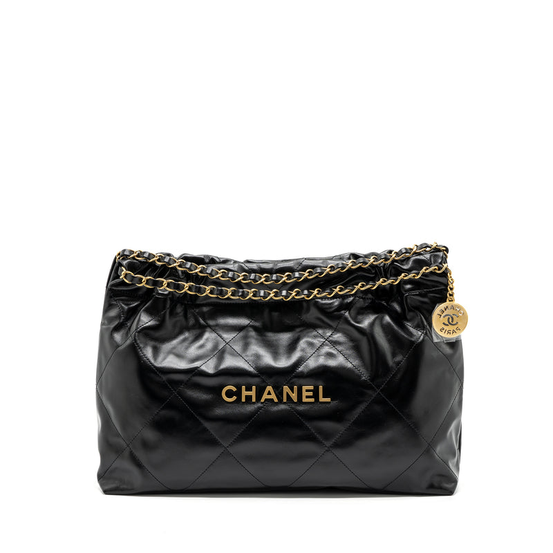 Chanel 24C 22 Bag Calfskin Black GHW (microchip)