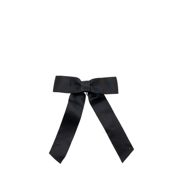 Chanel bow Hair Clip silk Black SHW