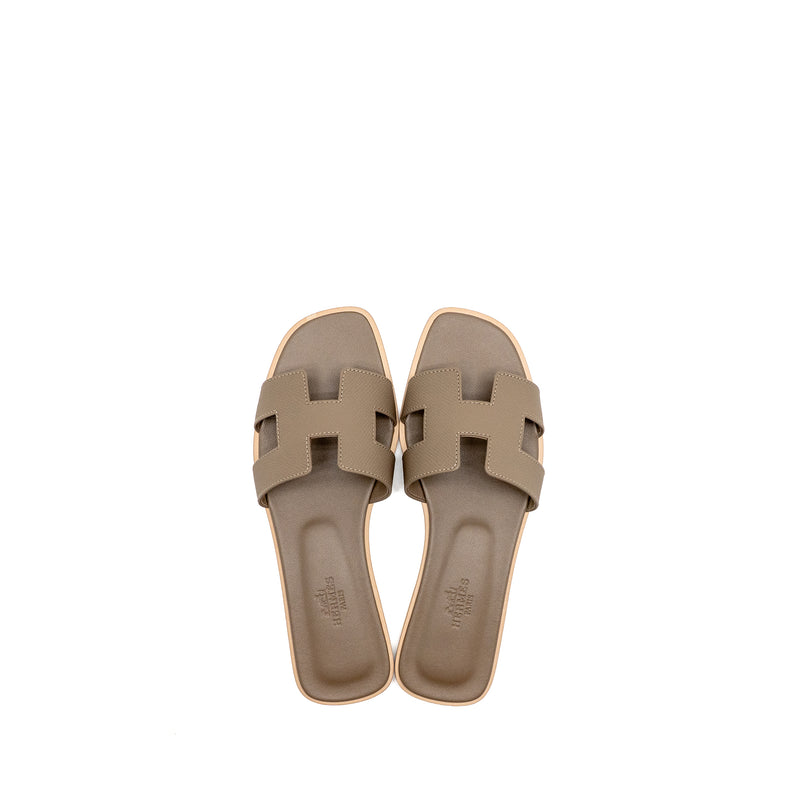 Hermes size 36 oran sandals epsom etoupe
