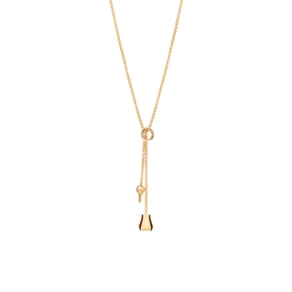 Hermes kelly Clochette Necklace, Small gold rose gold