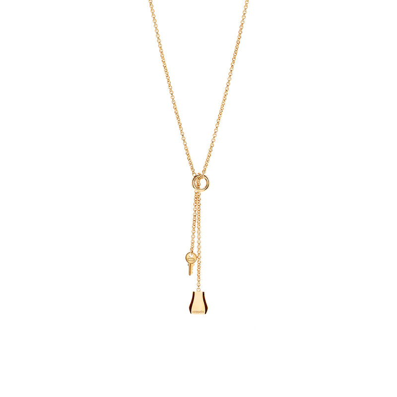 Hermes kelly Clochette Necklace, Small gold rose gold
