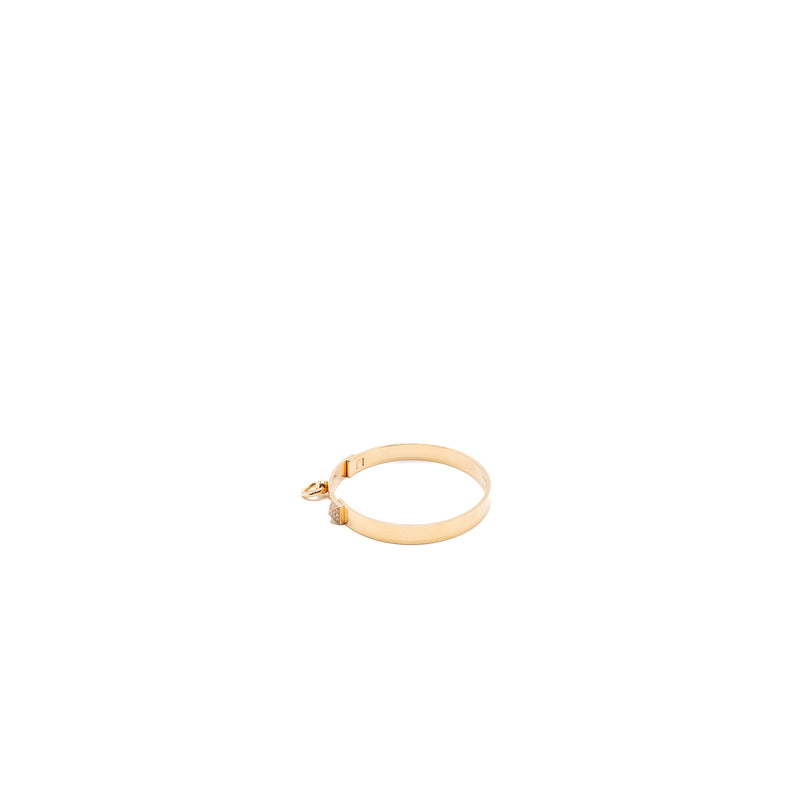 Hermes size ST collier De Chien bracelet small model rose gold diamonds